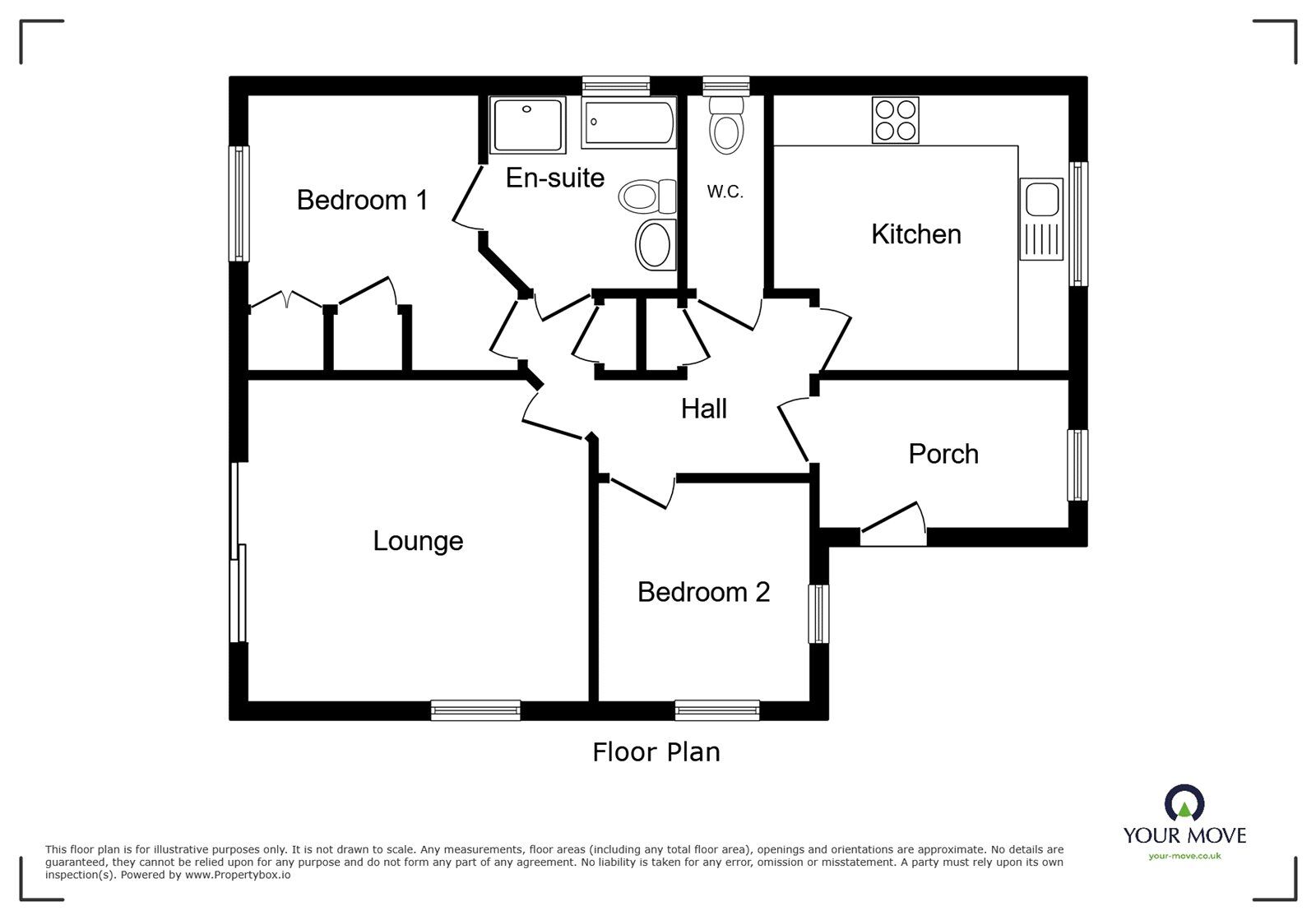 Floorplan of 2 bedroom Link Detached Bungalow for sale, Jinny Street, Weston Coyney, Staffordshire, ST3