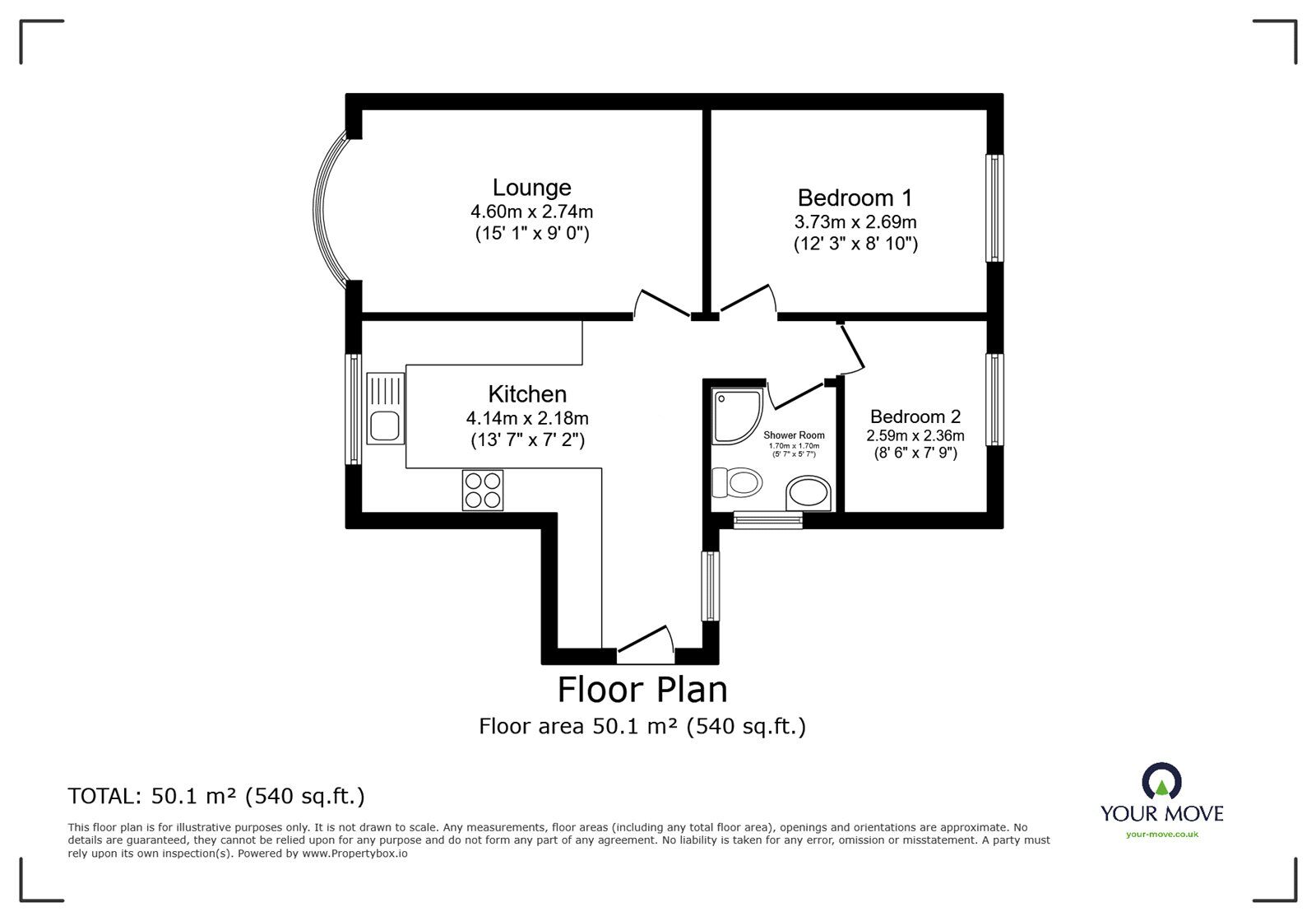 Floorplan of 3 bedroom Semi Detached Bungalow to rent, Chatterton Place, Stoke-on-Trent, Staffordshire, ST3