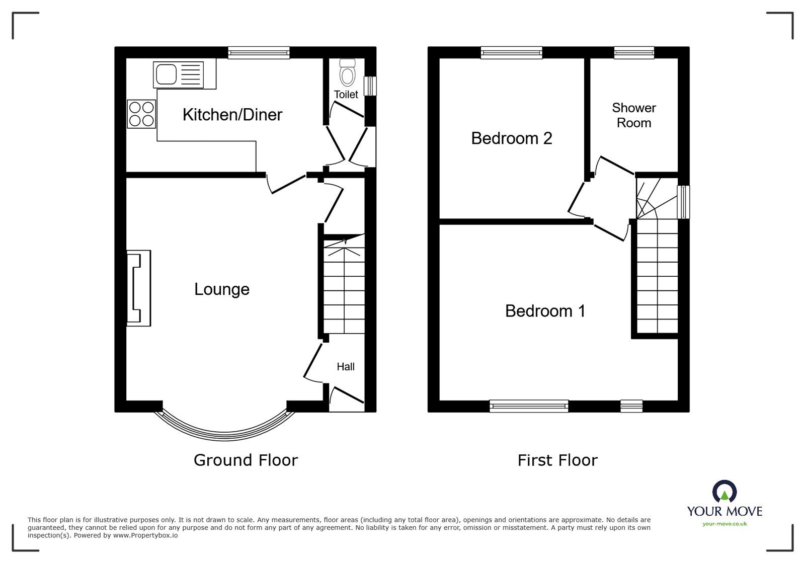 Floorplan of 2 bedroom Semi Detached House to rent, Oak Place, Stoke-on-Trent, Staffordshire, ST3