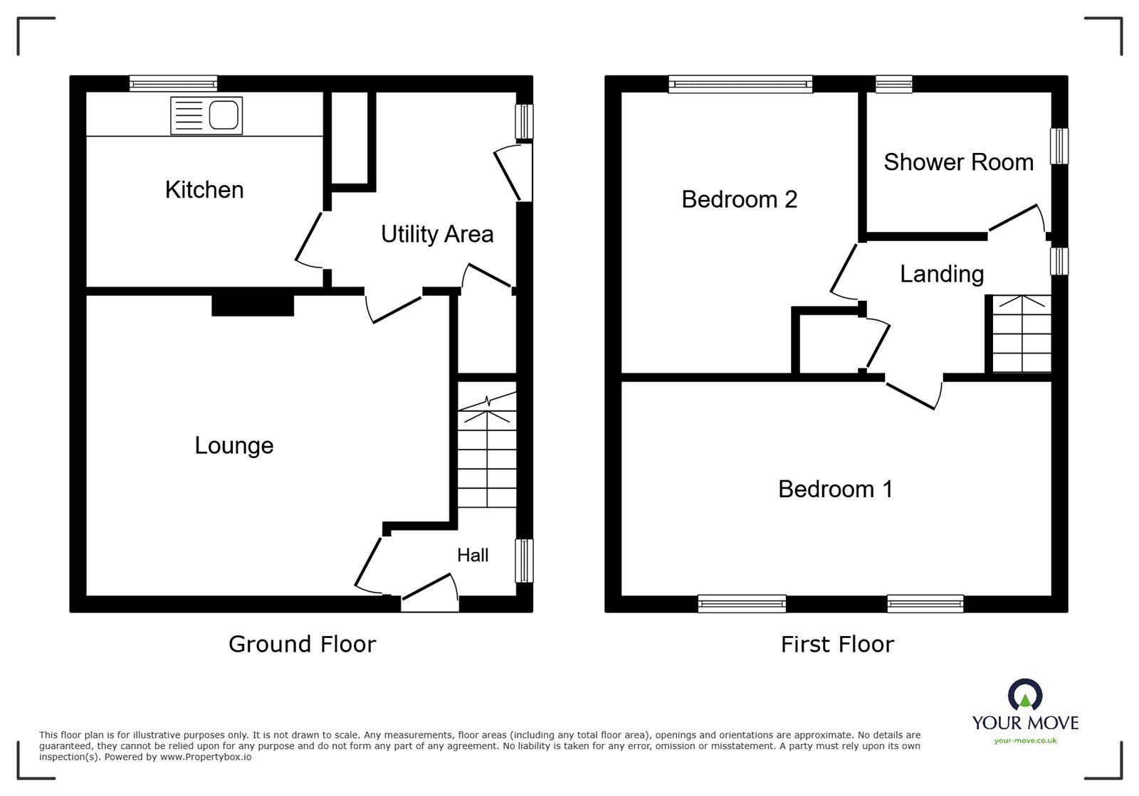 Floorplan of 2 bedroom Semi Detached House for sale, Hutton Way, Bentilee, Staffordshire, ST2