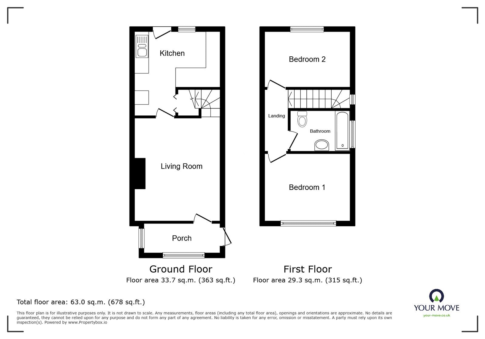 Floorplan of 2 bedroom Semi Detached House for sale, Dobell Grove, Stoke-on-Trent, Staffordshire, ST3