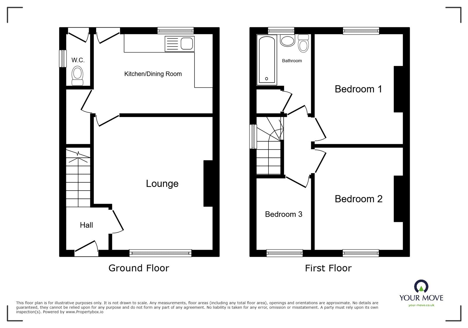 Floorplan of 3 bedroom Semi Detached House to rent, Queensmead Road, Stoke-on-Trent, Staffordshire, ST3