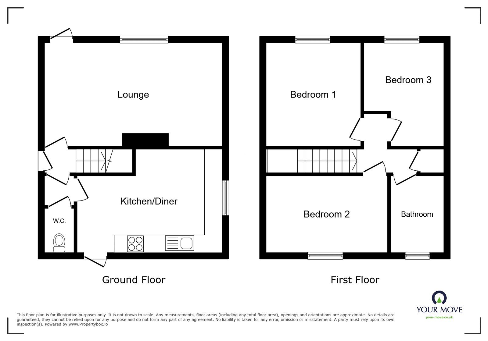 Floorplan of 3 bedroom Semi Detached House for sale, Calvary Crescent, Stoke-on-Trent, Staffordshire, ST2
