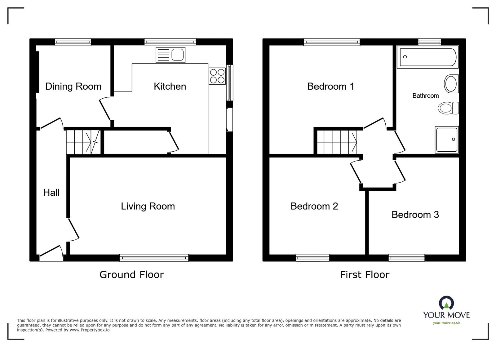 Floorplan of 3 bedroom Semi Detached House for sale, Jesmond Grove, Blurton, Staffordshire, ST3