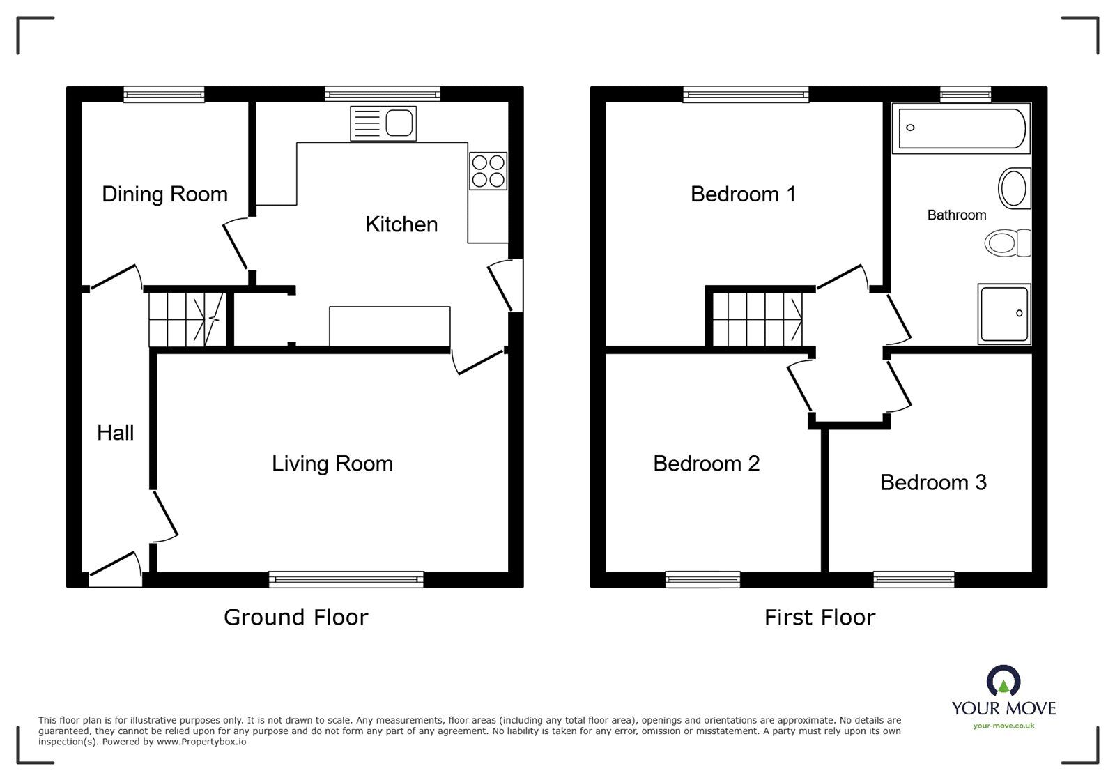 Floorplan of 3 bedroom Semi Detached House for sale, Jesmond Grove, Blurton, Staffordshire, ST3