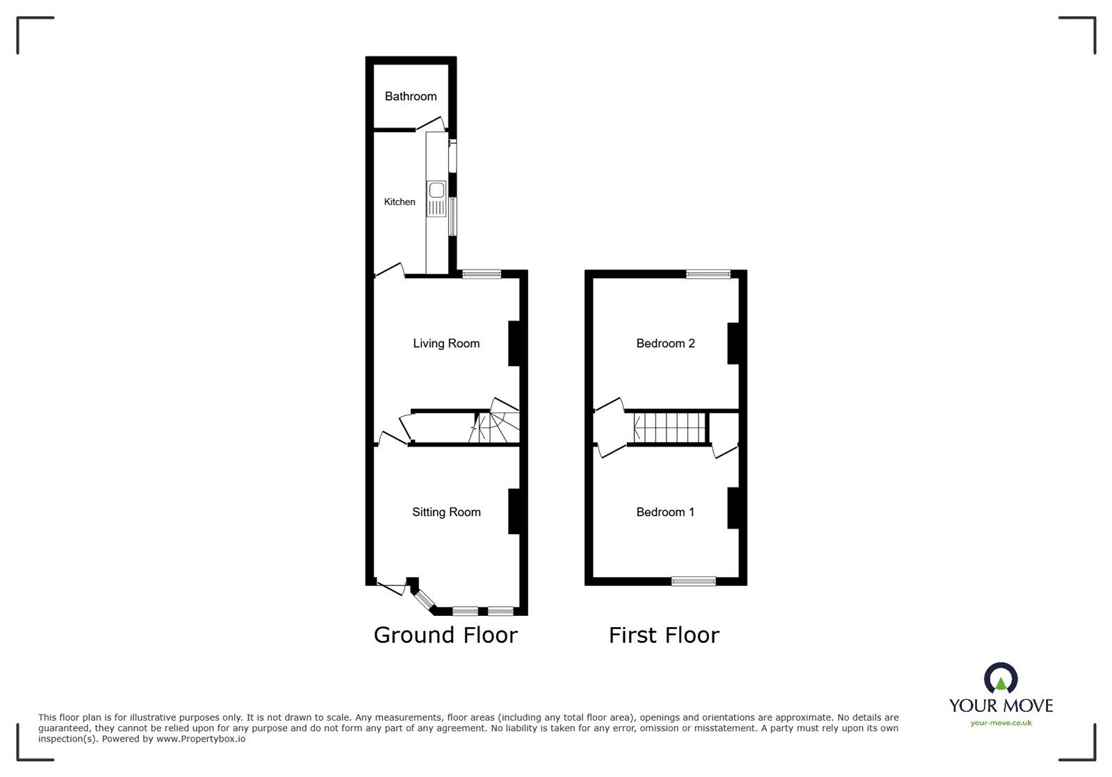 Floorplan of 2 bedroom Mid Terrace House for sale, Cromartie Street, Longton, Staffordshire, ST3