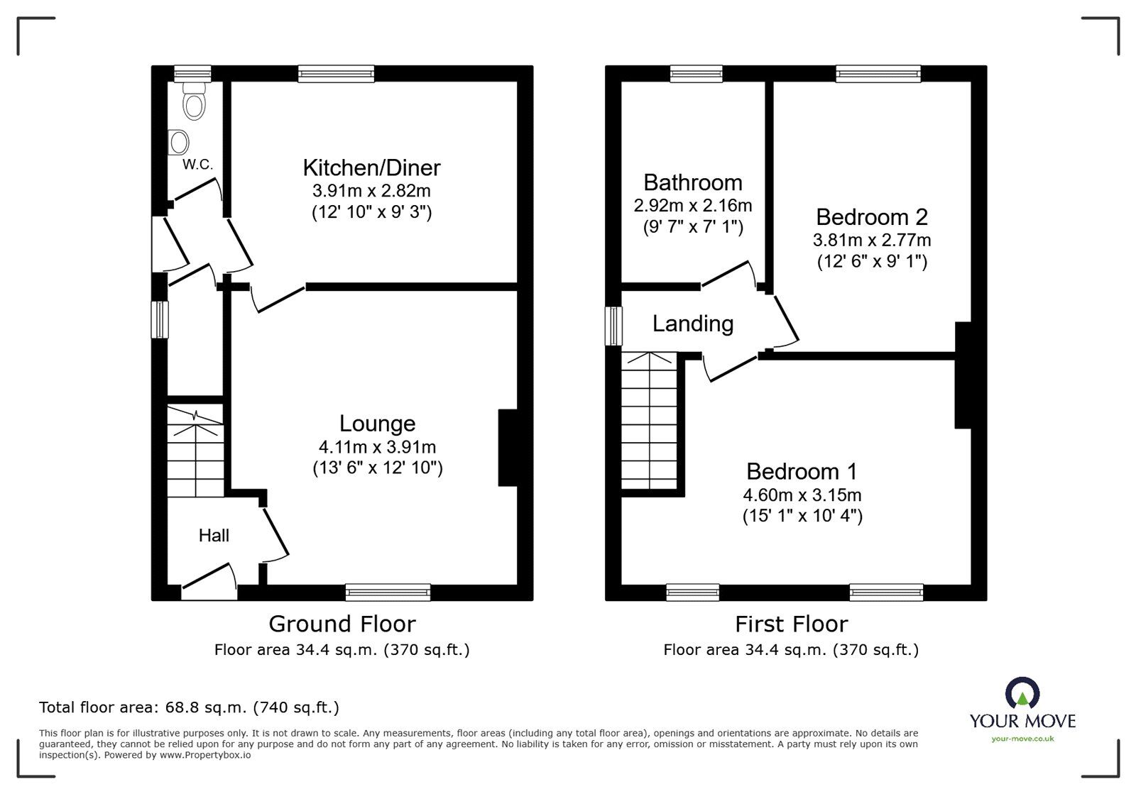 Floorplan of 2 bedroom  House to rent, Woodgate Street, Meir, Stoke-On-Trent, ST3