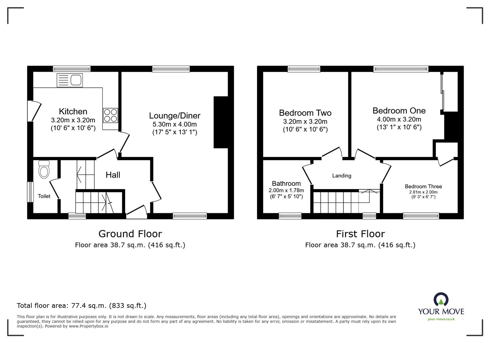 Floorplan of 3 bedroom Semi Detached House for sale, St Marys Road, Longton, Staffordshire, ST3