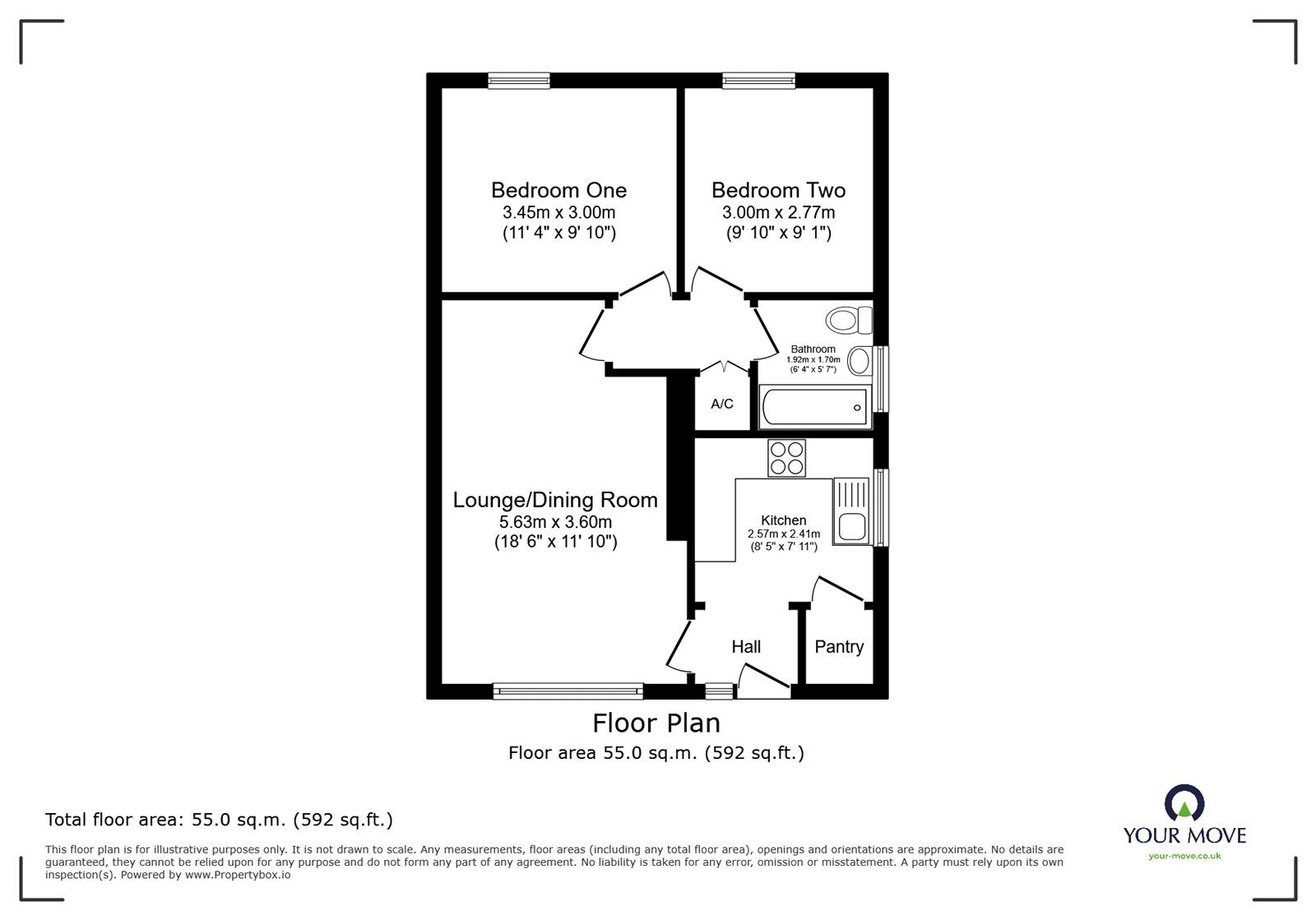 Floorplan of 2 bedroom Semi Detached Bungalow for sale, Westsprink Crescent, Stoke-on-Trent, Staffordshire, ST3