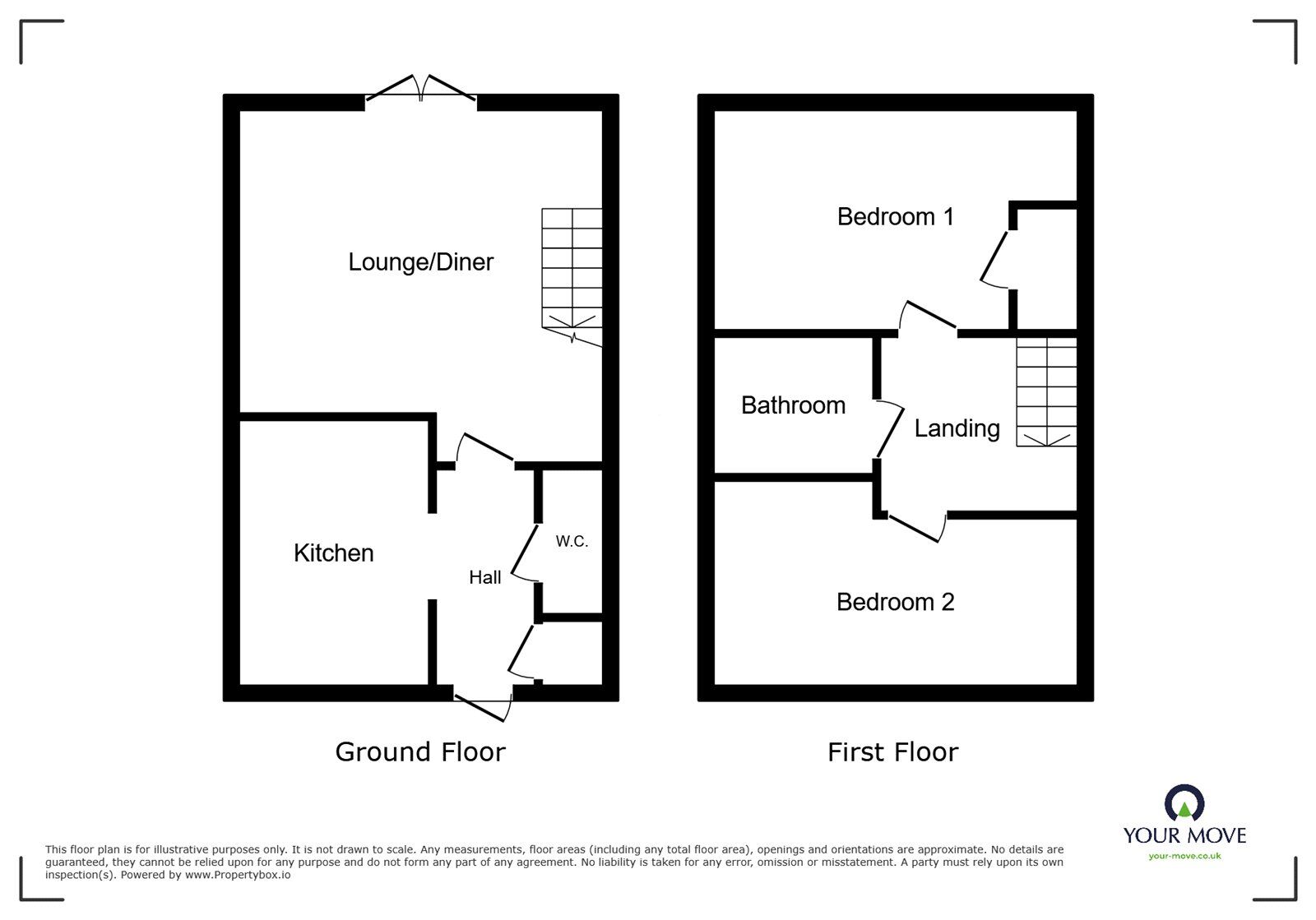 Floorplan of 2 bedroom Mid Terrace House for sale, Havilland Place, Stoke-on-Trent, Staffordshire, ST3
