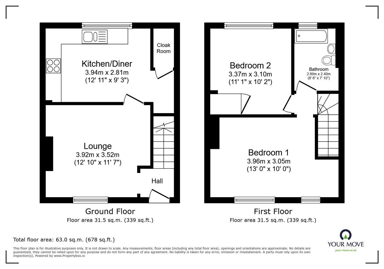 Floorplan of 2 bedroom Semi Detached House for sale, Uplands Road, Abbey Hulton, Staffordshire, ST2
