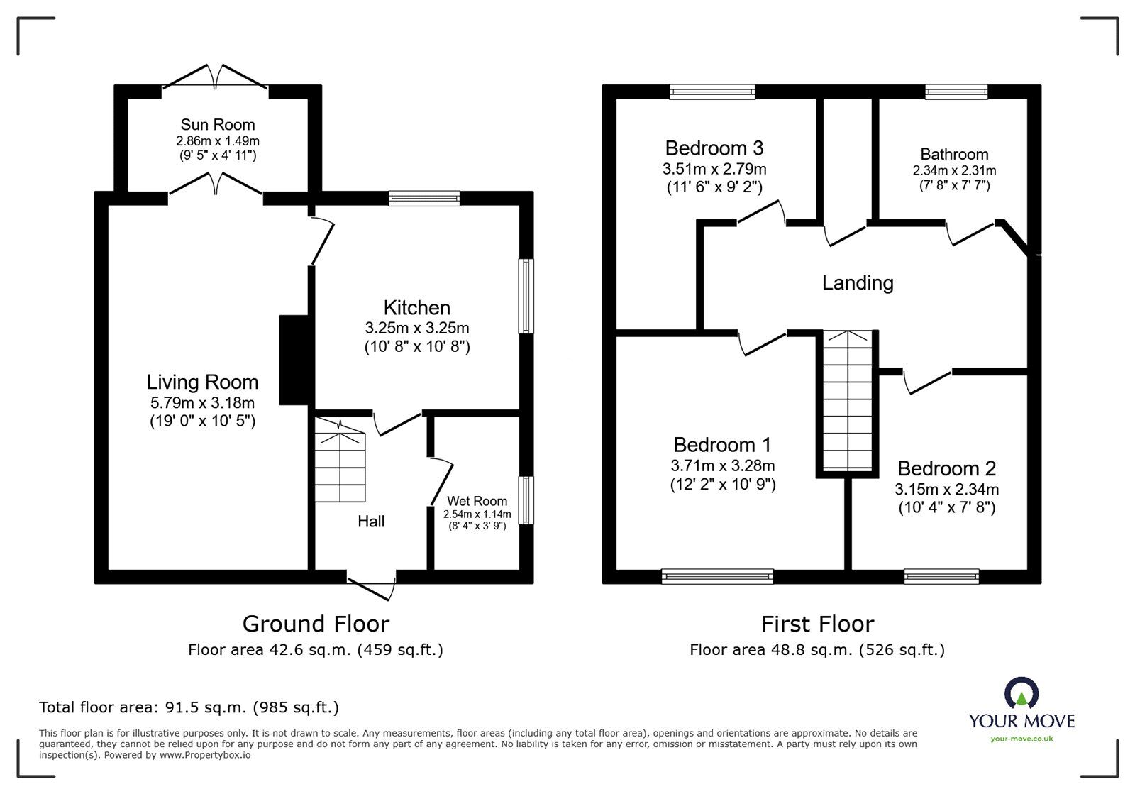 Floorplan of 3 bedroom Semi Detached House for sale, Waterside Drive, Newstead, Staffordshire, ST3