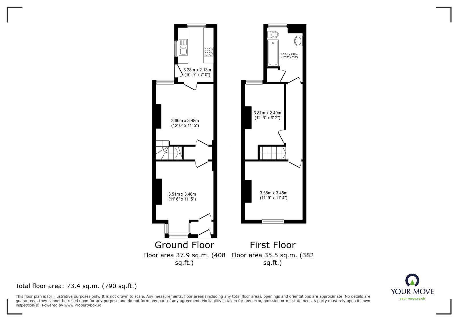 Floorplan of 2 bedroom Mid Terrace House for sale, Hazelhurst Street, Joiners Square, Staffordshire, ST1