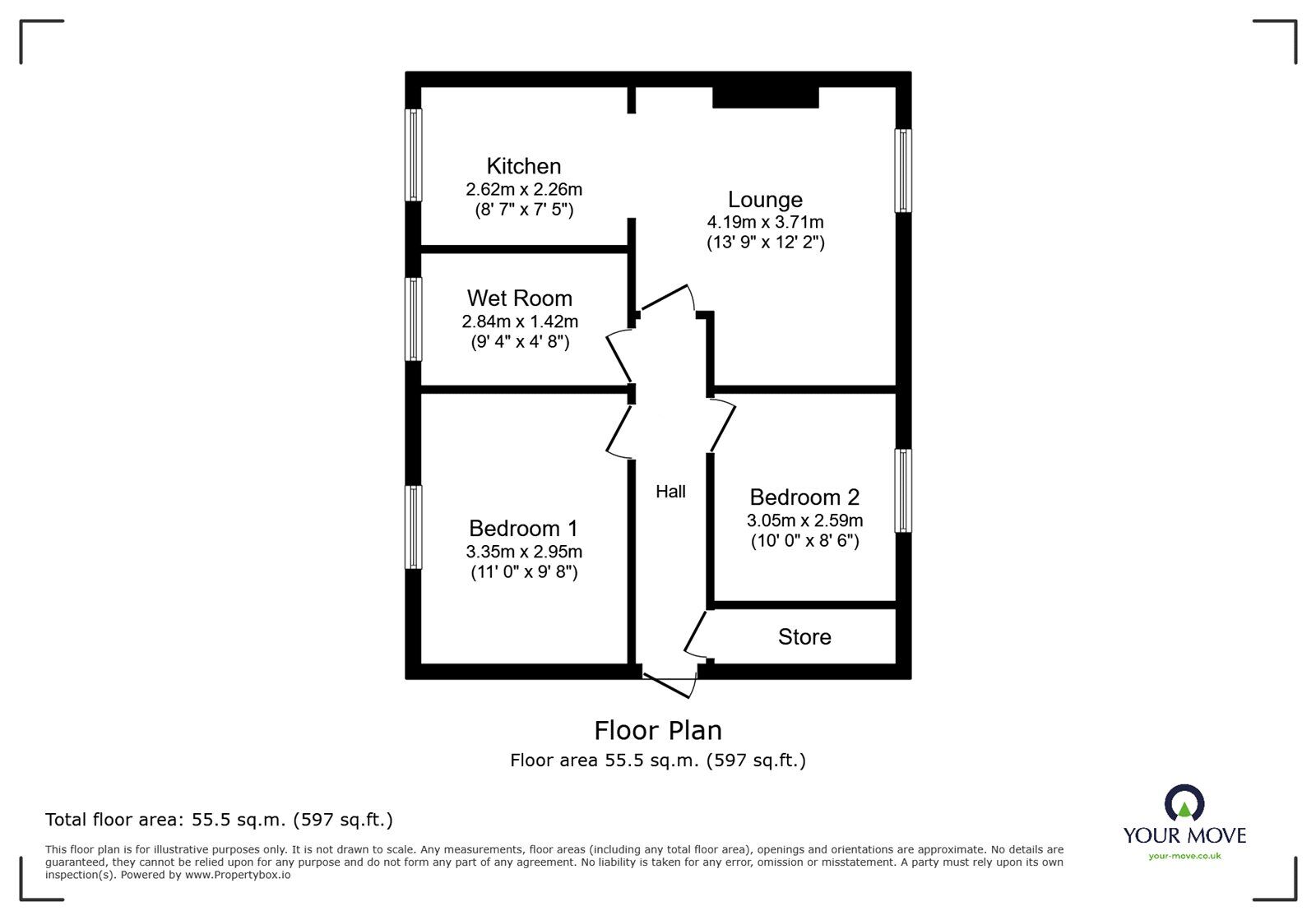Floorplan of 2 bedroom  Flat for sale, Pembridge Road, Blurton, Staffordshire, ST3