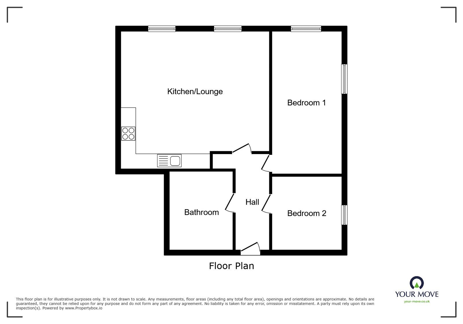 Floorplan of 2 bedroom  Flat to rent, Gregory Street, Stoke-on-Trent, Staffordshire, ST3