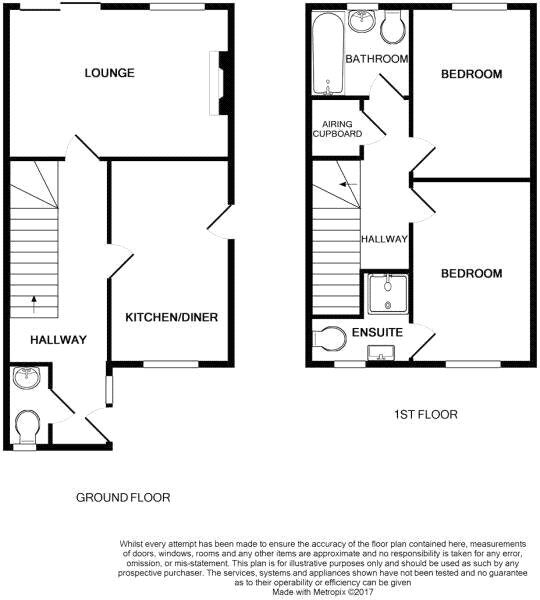 Floorplan of 2 bedroom Semi Detached House for sale, Doval Gardens, Tean, Staffordshire, ST10