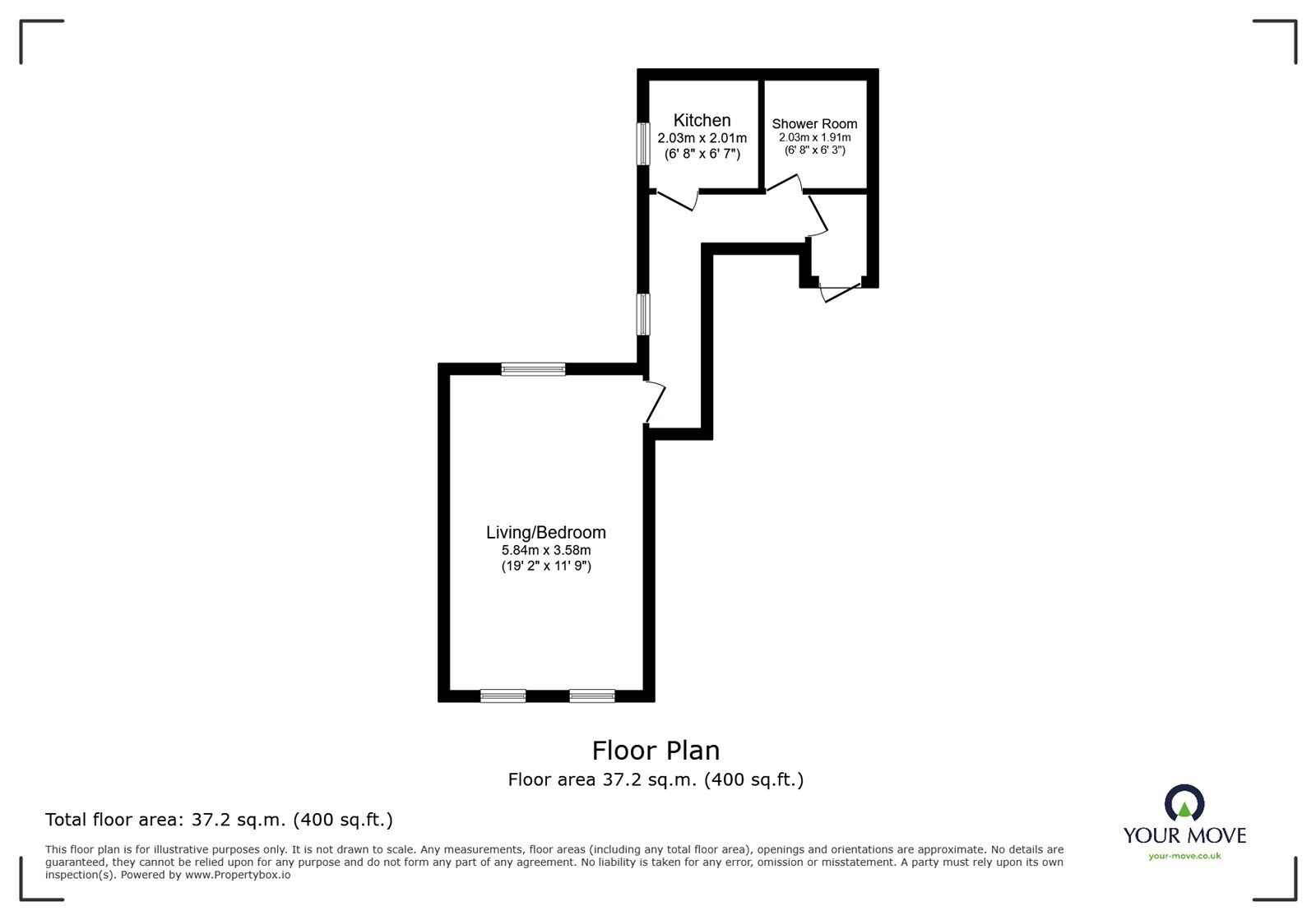Floorplan of 1 bedroom  Flat to rent, Heathcote Road, Stoke-on-Trent, Staffordshire, ST3