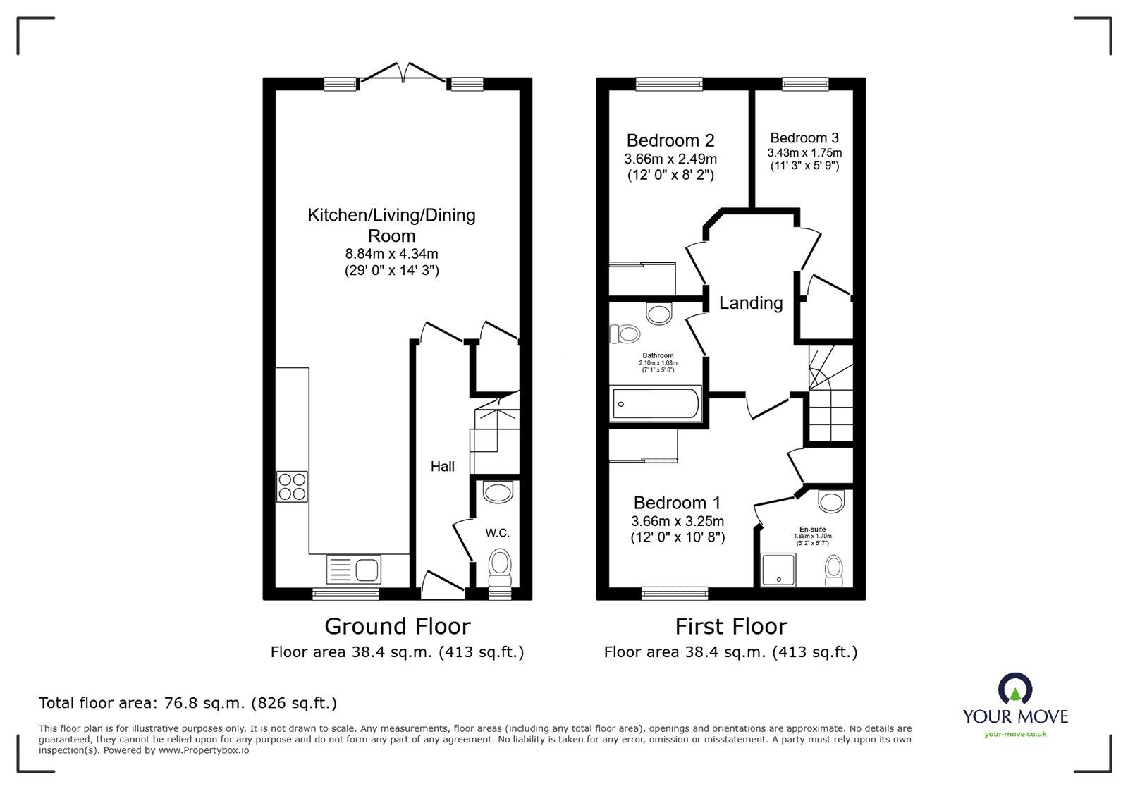 Floorplan of 3 bedroom Detached House for sale, Harold Evans Close, Trentham Lakes, Staffordshire, ST4