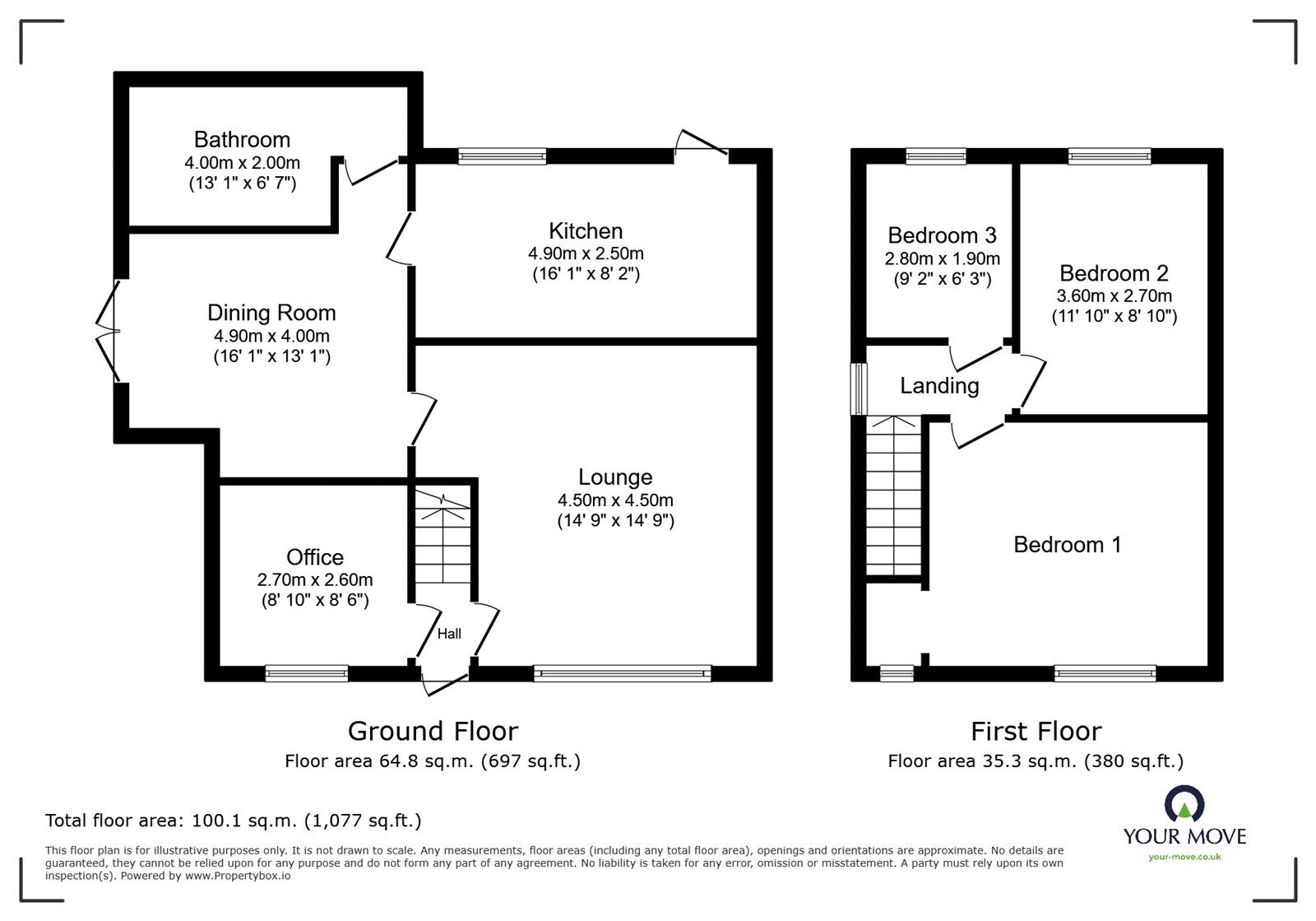 Floorplan of 3 bedroom Semi Detached House to rent, Broadway, Stoke-on-Trent, Staffordshire, ST3