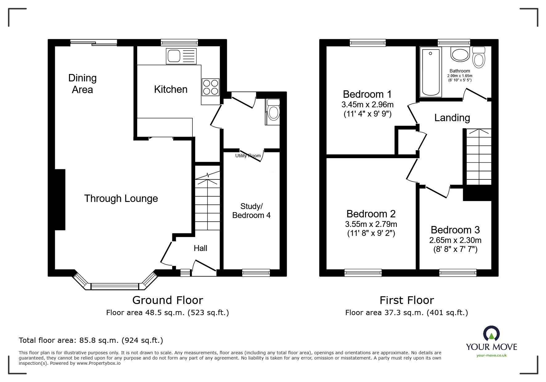 Floorplan of 4 bedroom Semi Detached House for sale, Carberry Way, Parkhall, City Of Stoke-on-trent,, ST3