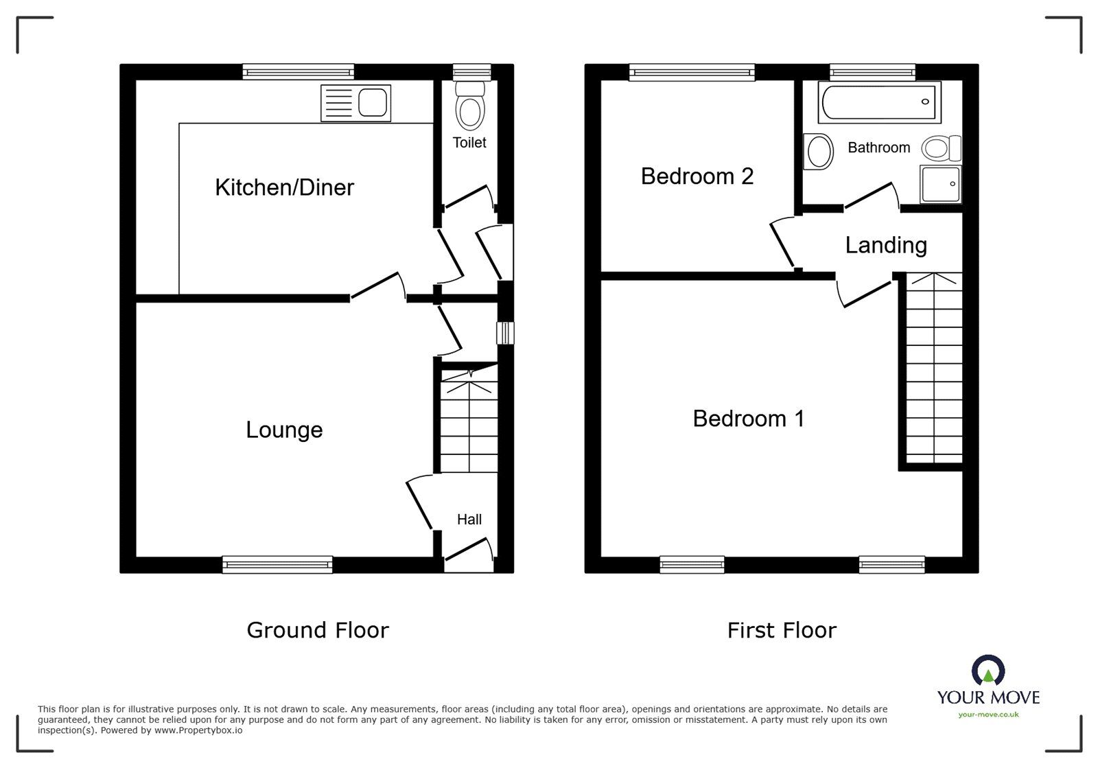 Floorplan of 2 bedroom End Terrace House for sale, Kings Road, Hanford, Staffordshire, ST4