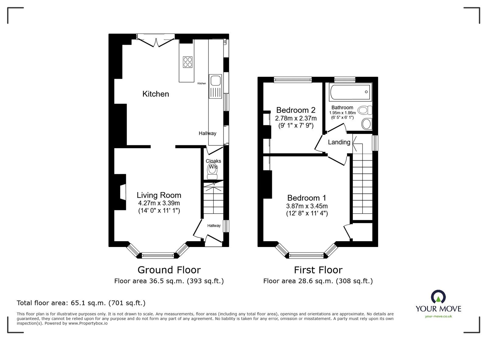 Floorplan of 2 bedroom Semi Detached House for sale, Sutherland Avenue, Longton, Staffordshire, ST3