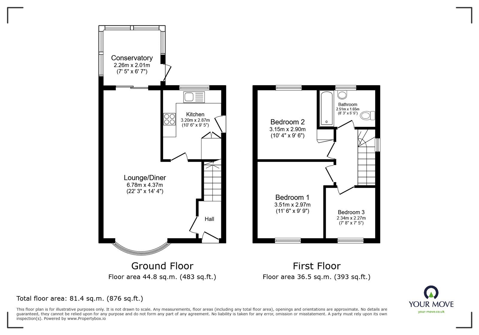 Floorplan of 3 bedroom Semi Detached House for sale, Clayfield Grove West, Longton, Staffordshire, ST3