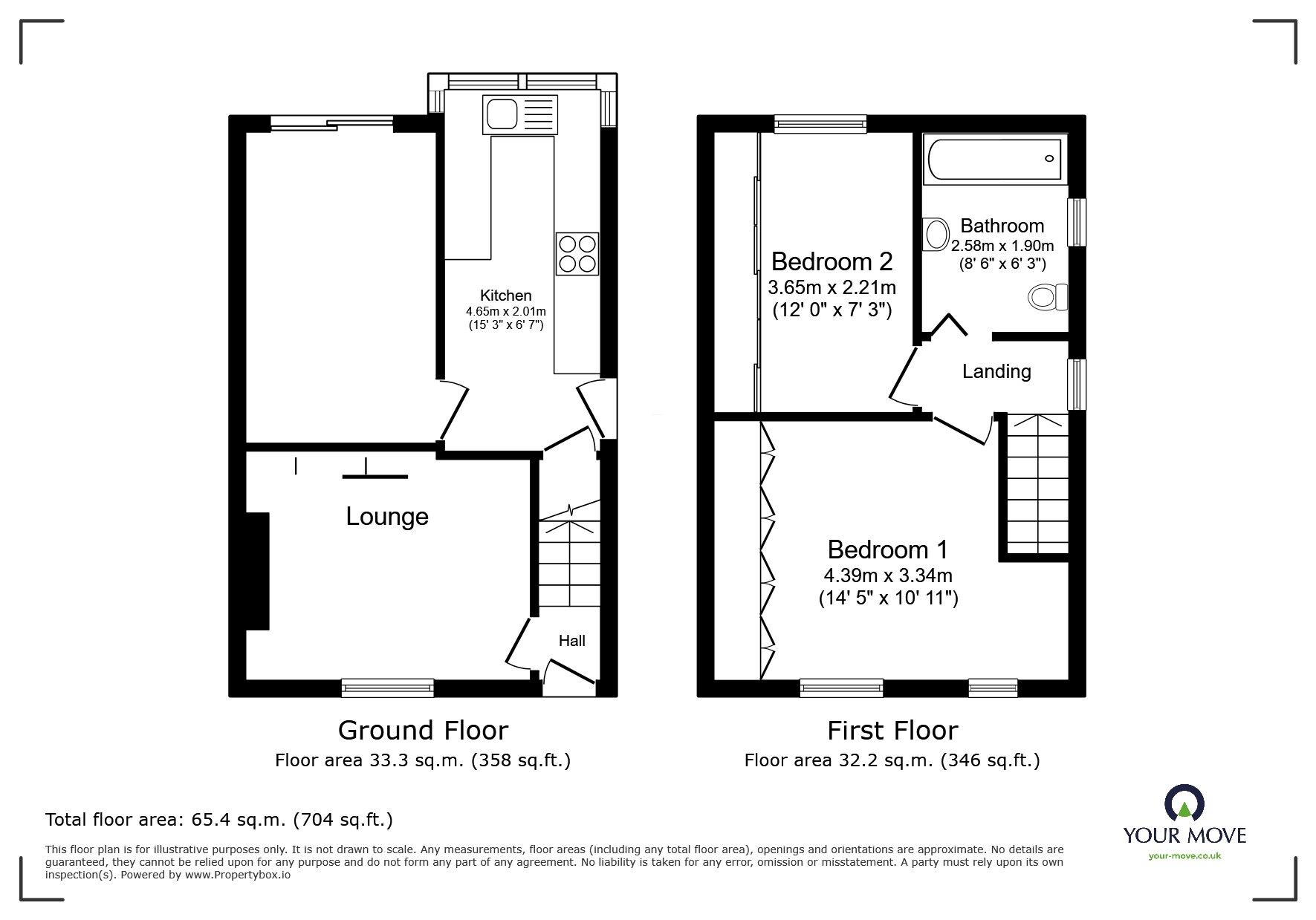 Floorplan of 2 bedroom Semi Detached House for sale, Weston Coyney Road, Longton, Staffordshire, ST3