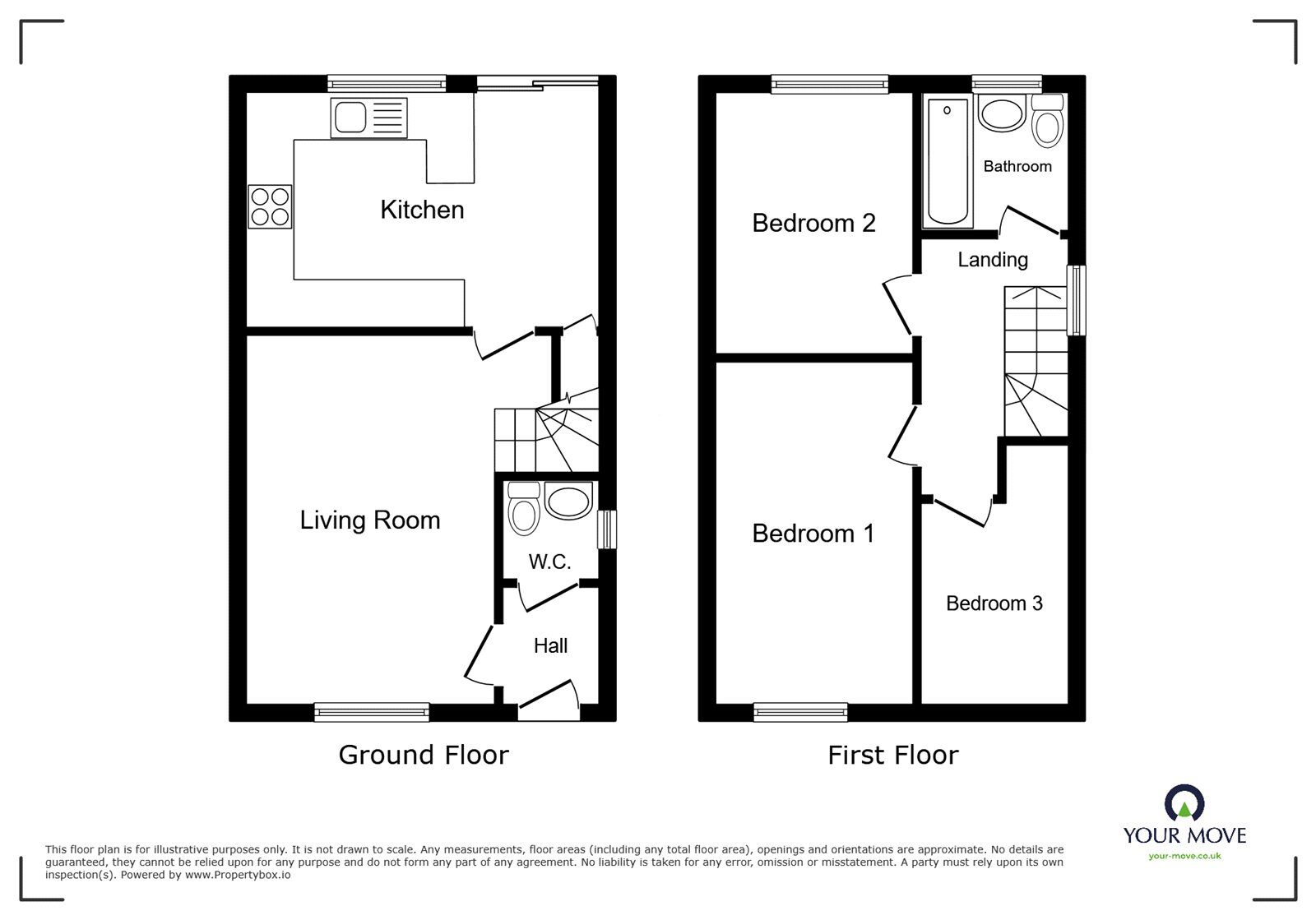 Floorplan of 3 bedroom Semi Detached House for sale, Goms Mill Road, Longton, Staffordshire, ST3