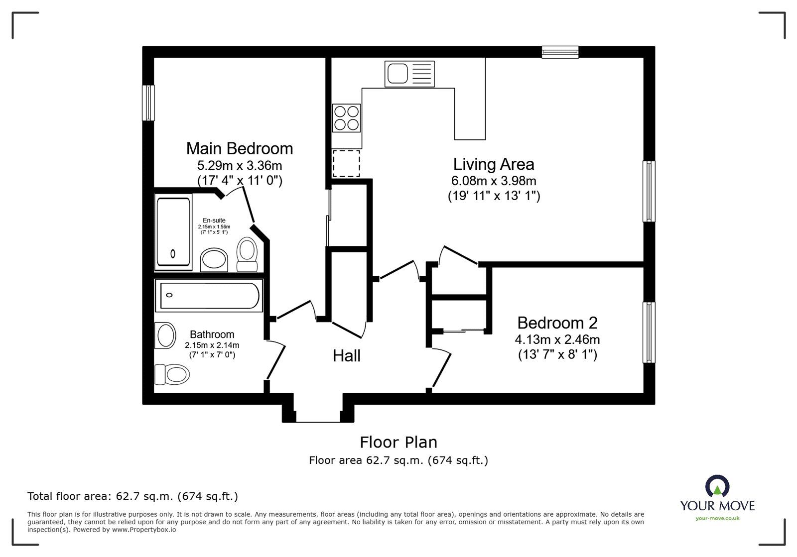 Floorplan of 2 bedroom  Flat to rent, Poplar Drive, Stoke-on-Trent, Staffordshire, ST3