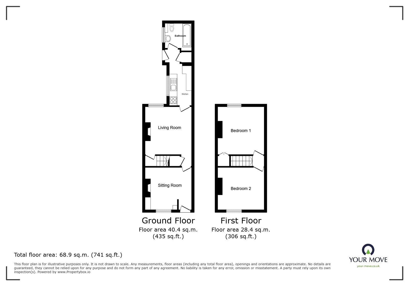 Floorplan of 2 bedroom Mid Terrace House to rent, Beville Street, Stoke-on-Trent, Staffordshire, ST4