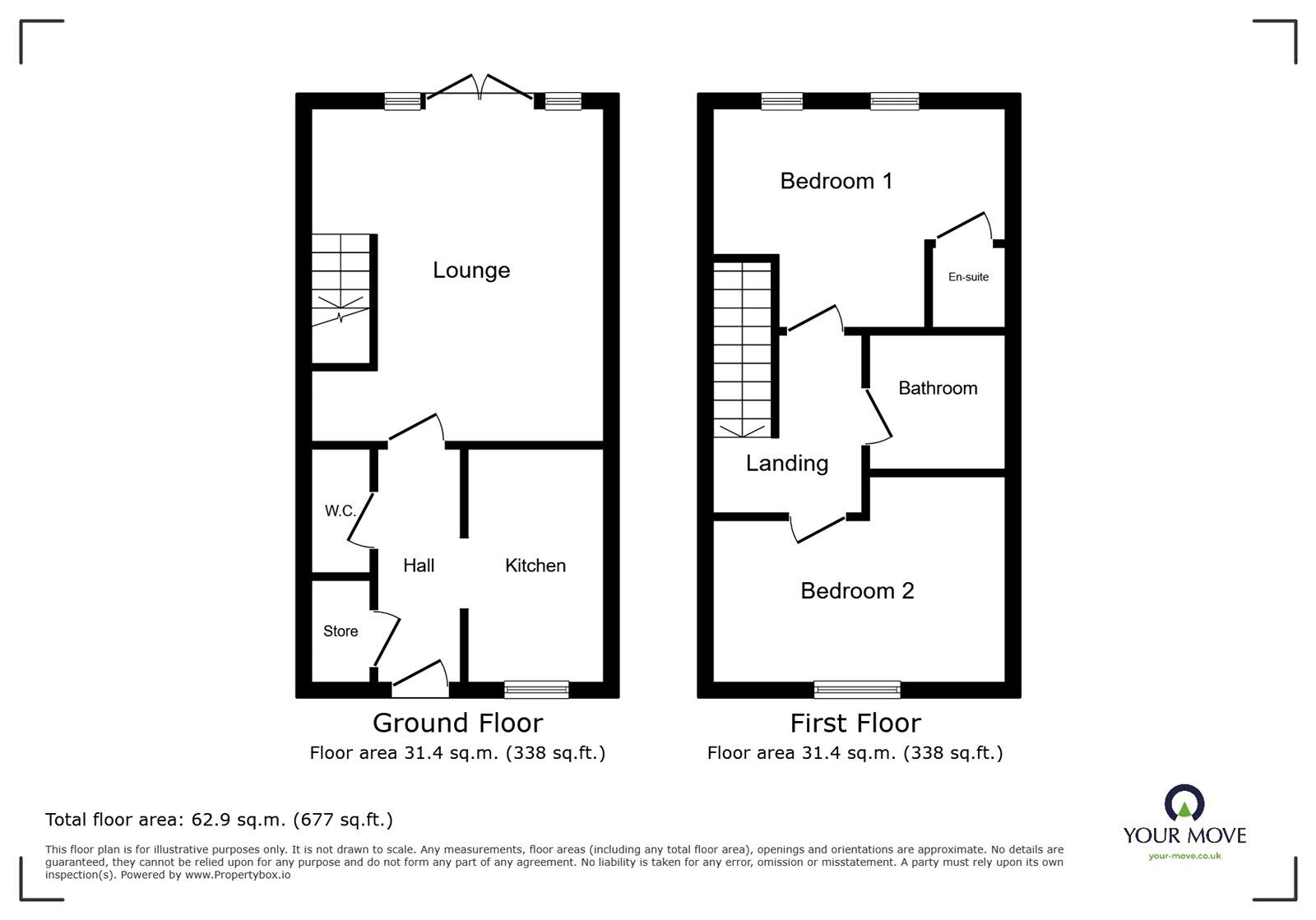 Floorplan of 2 bedroom Mid Terrace House for sale, Havilland Place, Meir, Staffordshire, ST3