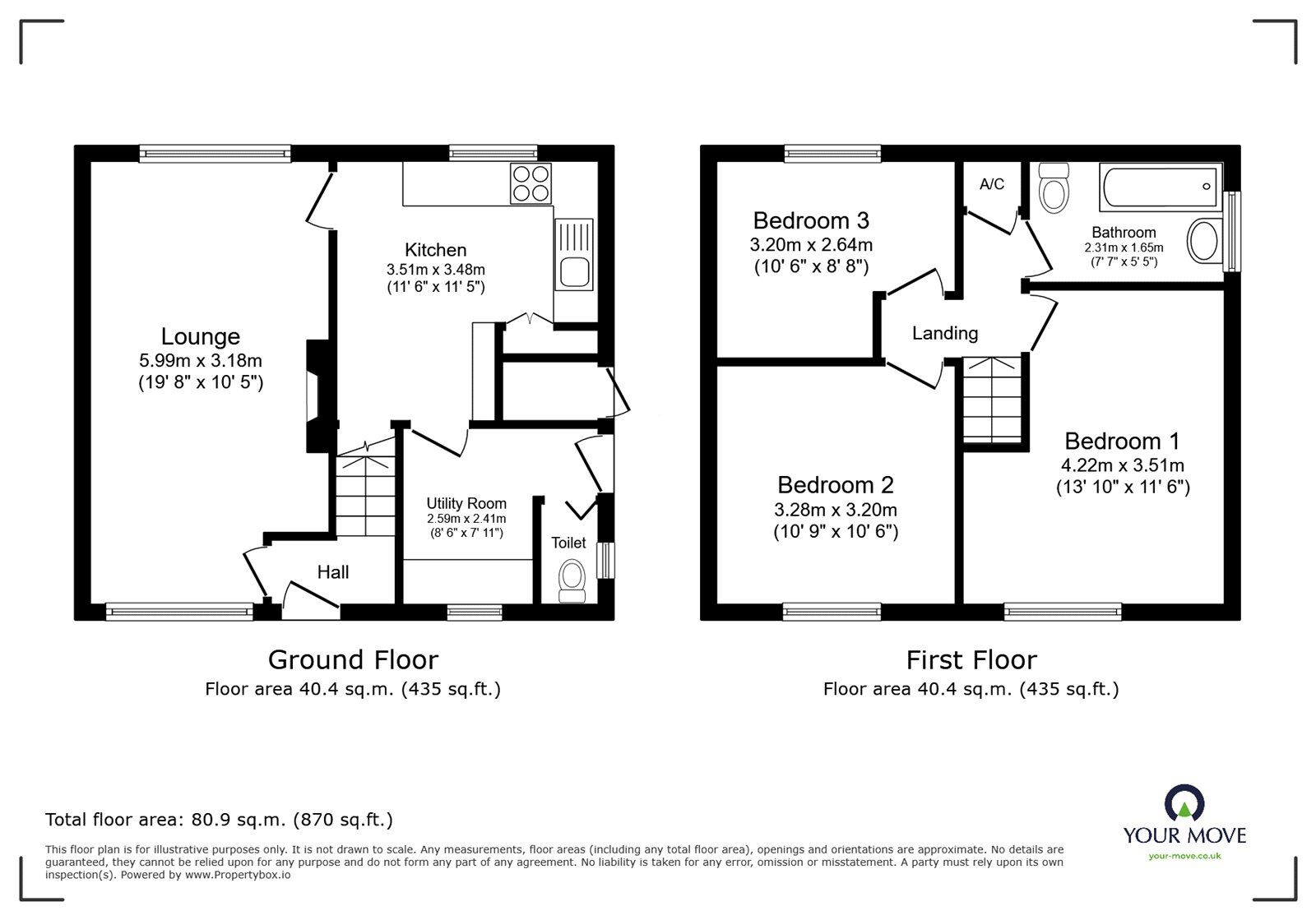 Floorplan of 3 bedroom Semi Detached House for sale, MacDonald Crescent, Meir, Staffordshire, ST3