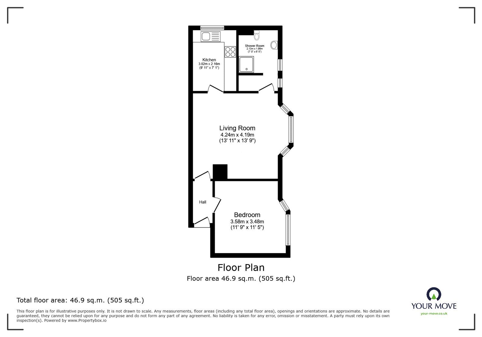 Floorplan of 1 bedroom Flat for sale, Congreve Road, Blurton, Staffordshire, ST3