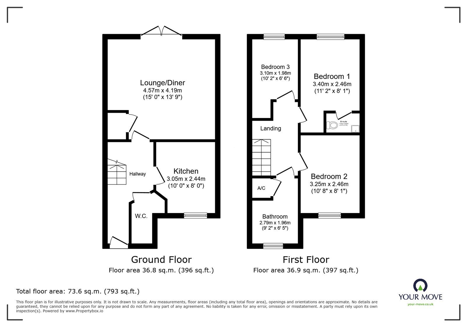 Floorplan of 3 bedroom Semi Detached House for sale, Havilland Place, Meir, Staffordshire, ST3
