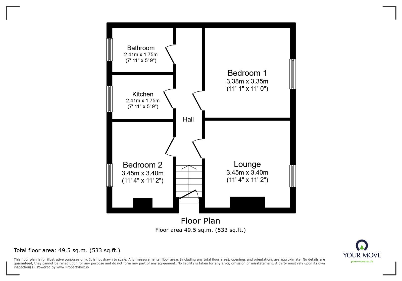 Floorplan of 2 bedroom Flat to rent, Anchor Road, Stoke-on-Trent, Staffordshire, ST3