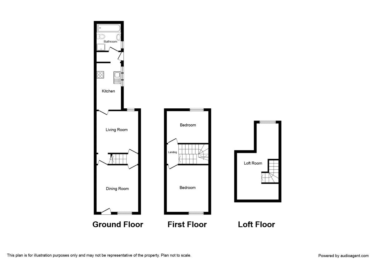 Floorplan of 3 bedroom Mid Terrace House to rent, King Street, Stoke-on-Trent, Staffordshire, ST4