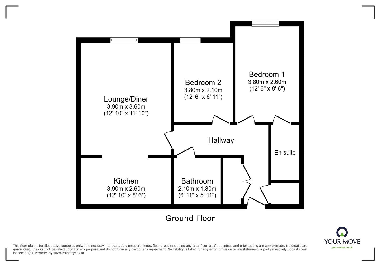 Floorplan of 2 bedroom Flat for sale, Scholars Court, Stoke-on-Trent, Staffordshire, ST4