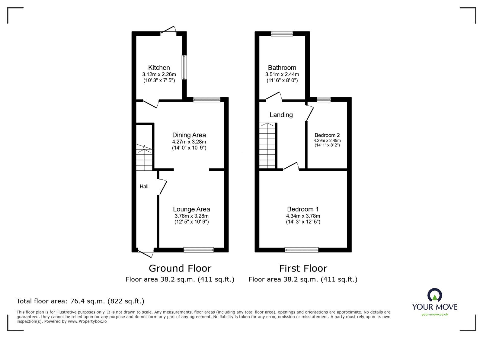 Floorplan of 2 bedroom Mid Terrace House for sale, Balliol Street, Stoke-on-Trent, Staffordshire, ST4
