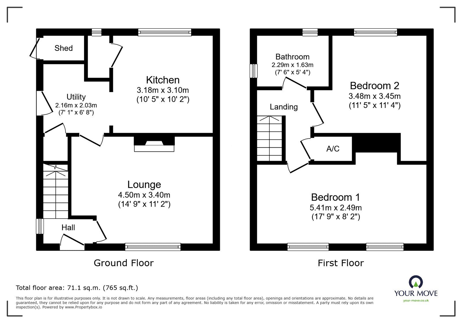 Floorplan of 2 bedroom Semi Detached House to rent, MacDonald Crescent, Stoke-on-Trent, Staffordshire, ST3