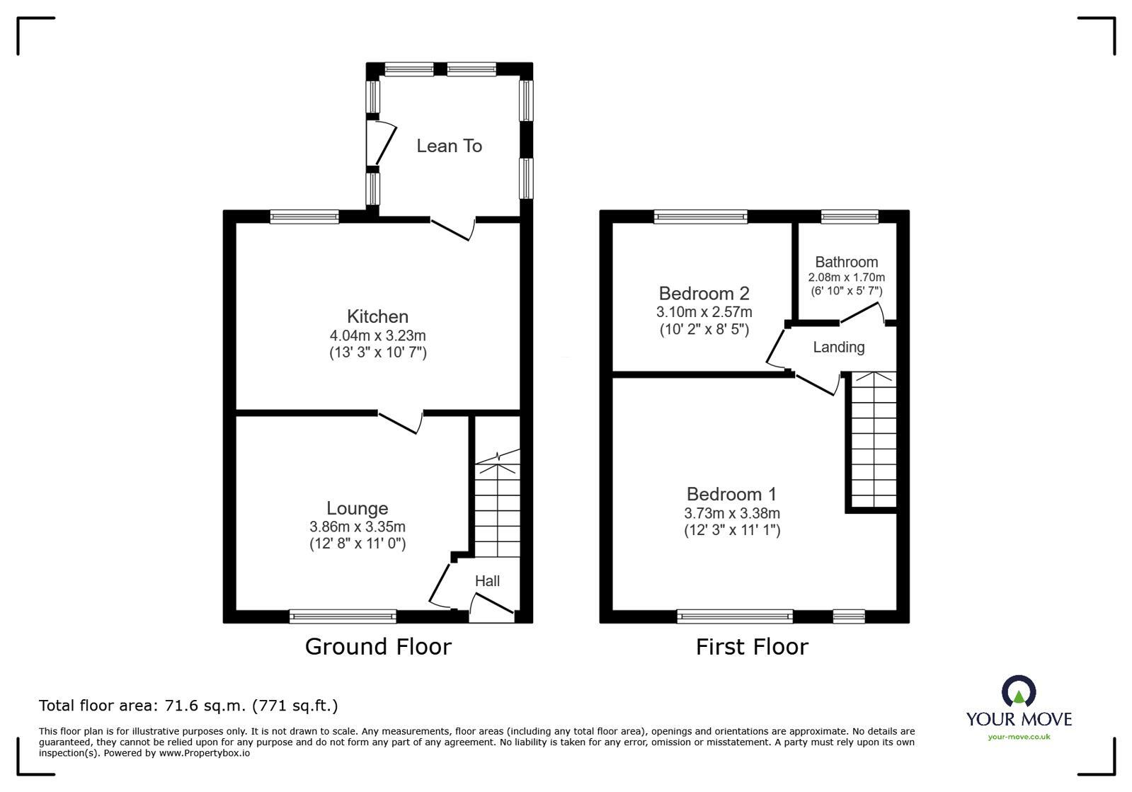 Floorplan of 2 bedroom Mid Terrace House for sale, Lockley Street, Northwood, Stoke-on-Trent, Staffordshire, ST1