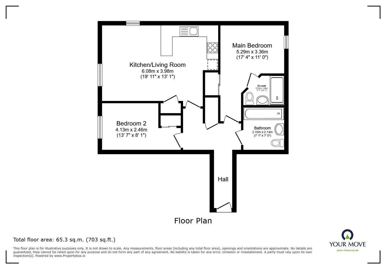 Floorplan of 2 bedroom Flat for sale, Poplar Drive, Blurton, Staffordshire, ST3