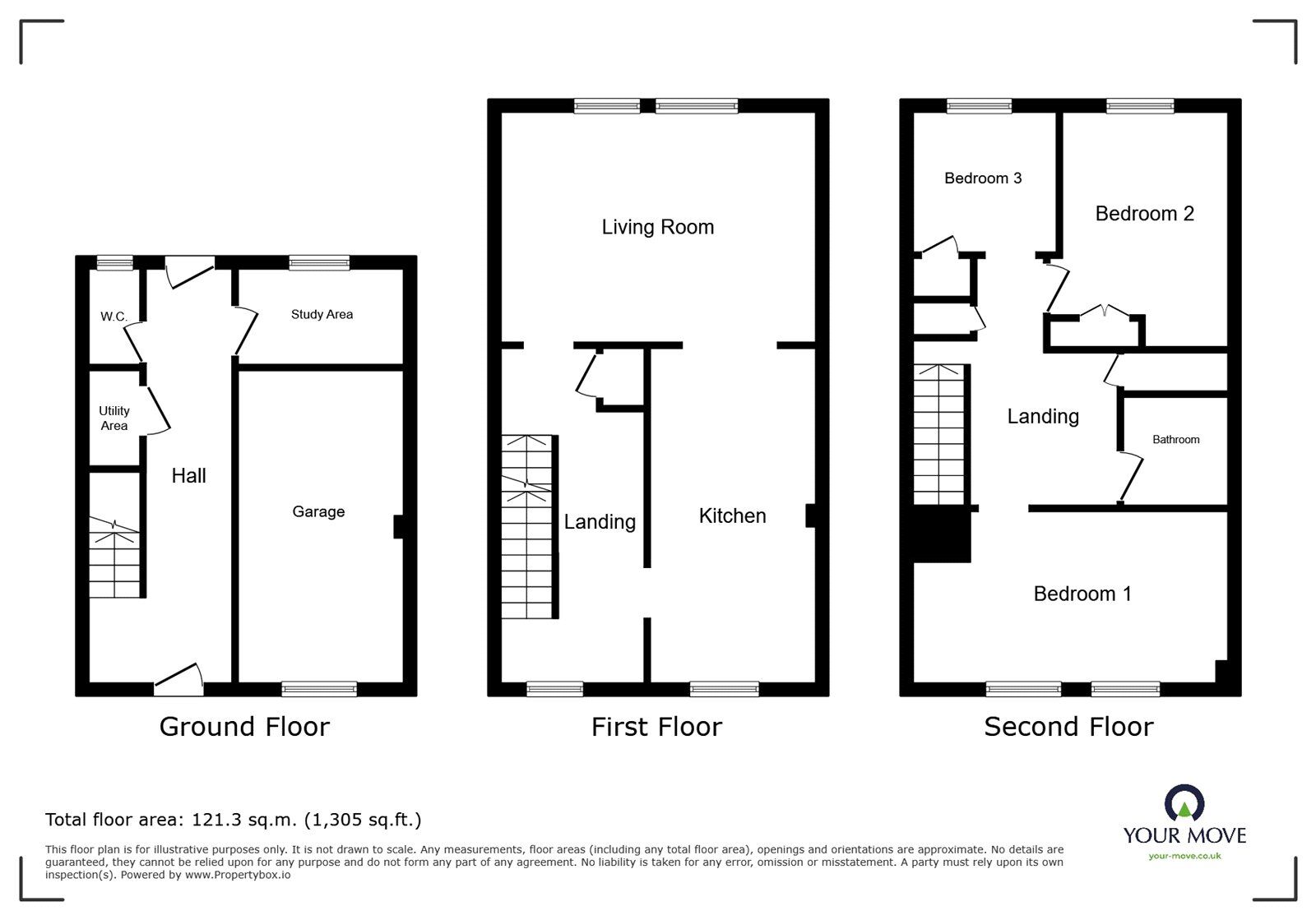 Floorplan of 3 bedroom Mid Terrace House for sale, Dilhorne Grove, Dresden, Staffordshire, ST3