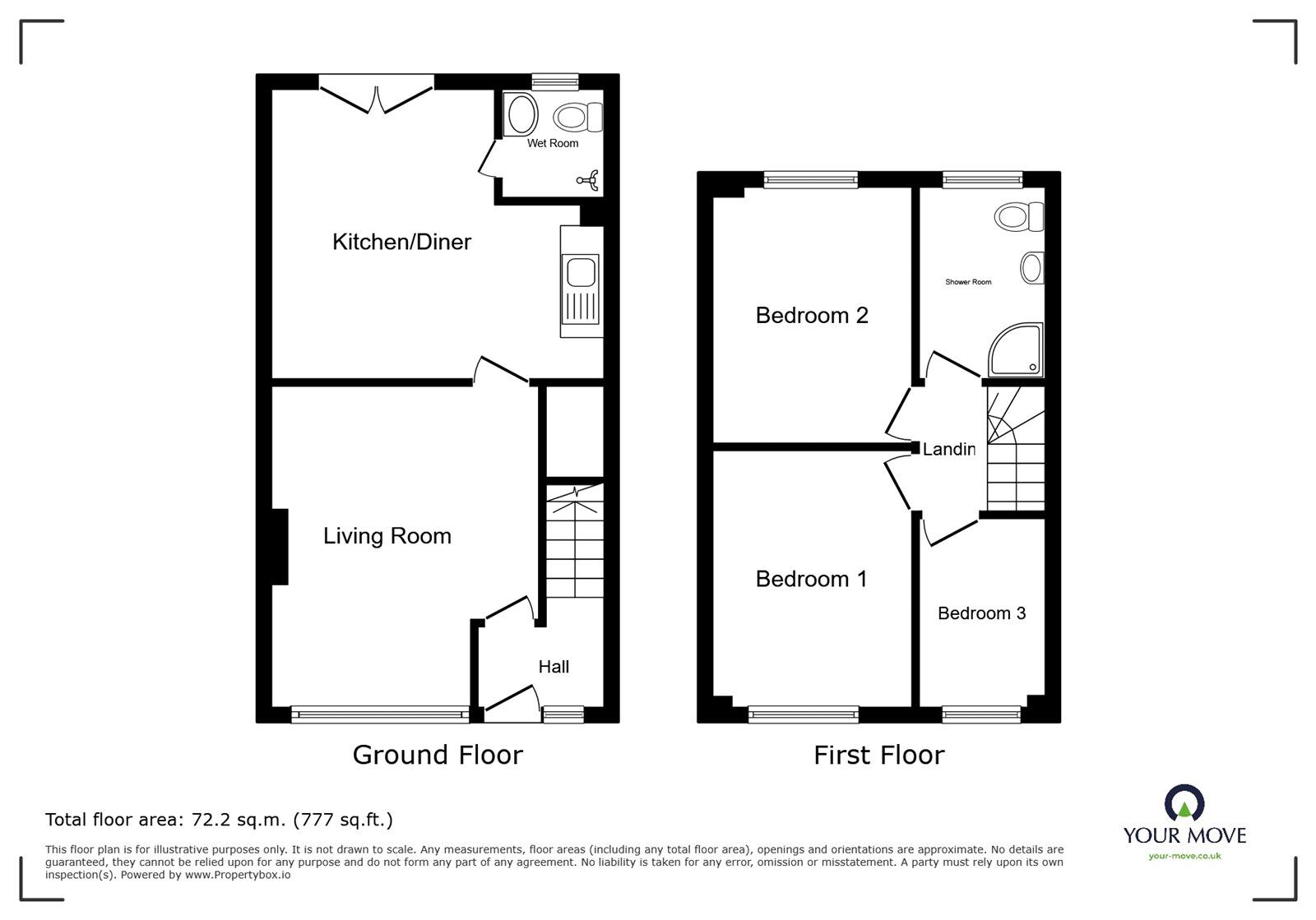Floorplan of 3 bedroom Mid Terrace House for sale, Debenham Crescent, Eaton Park, Staffordshire, ST2