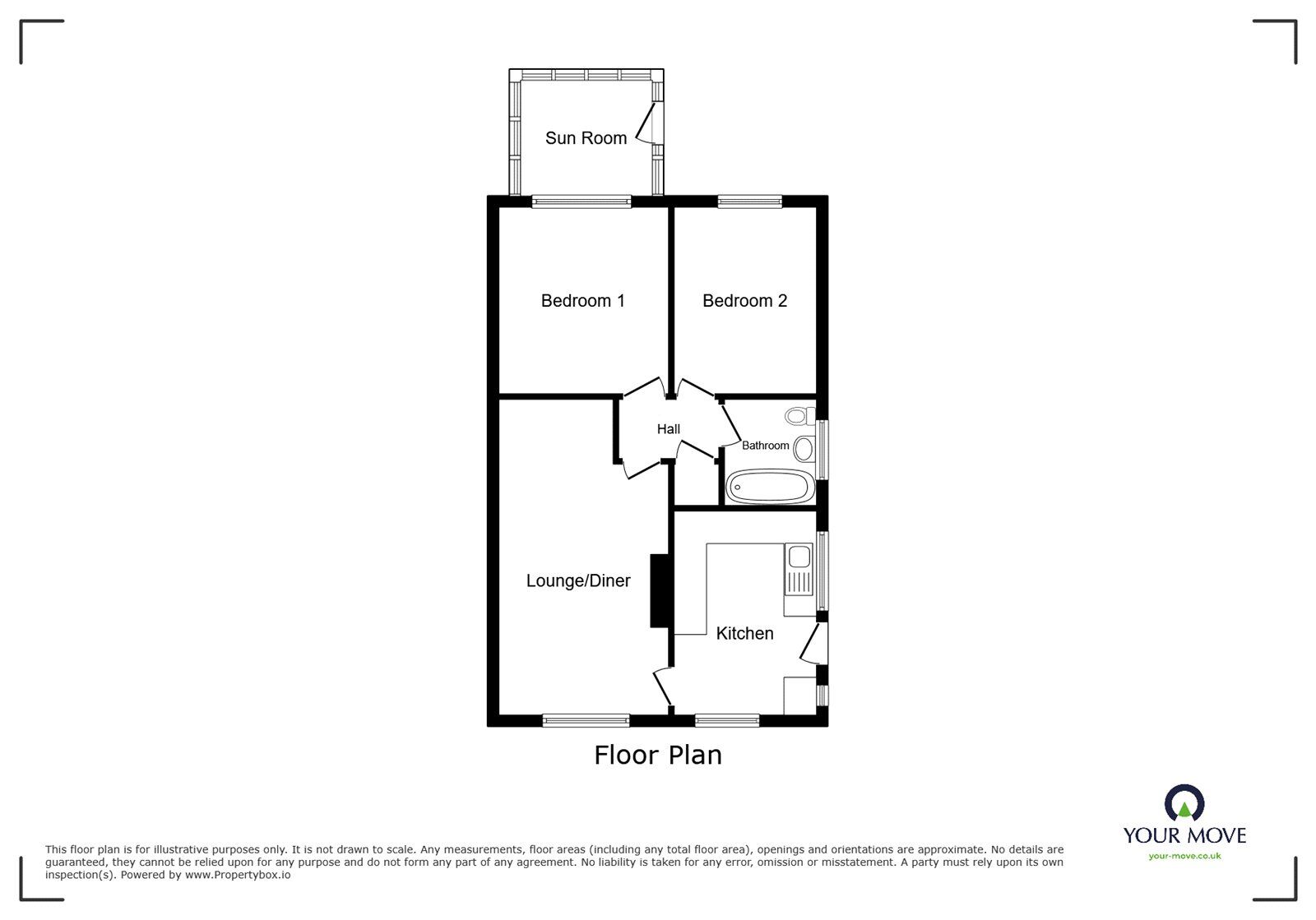 Floorplan of 2 bedroom Semi Detached Bungalow for sale, Foley Road, Longton, Staffordshire, ST3