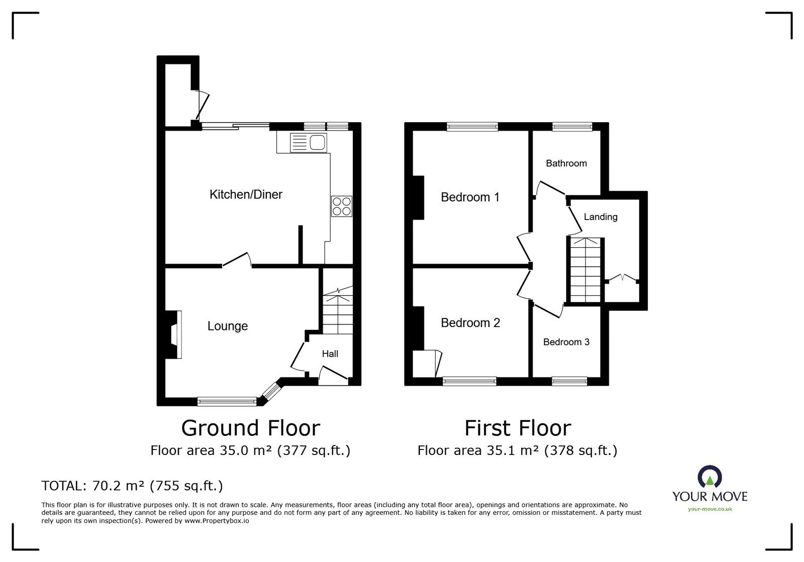 Floorplan of 3 bedroom House to rent, Maureen Grove, Newcastle, Staffordshire, ST5