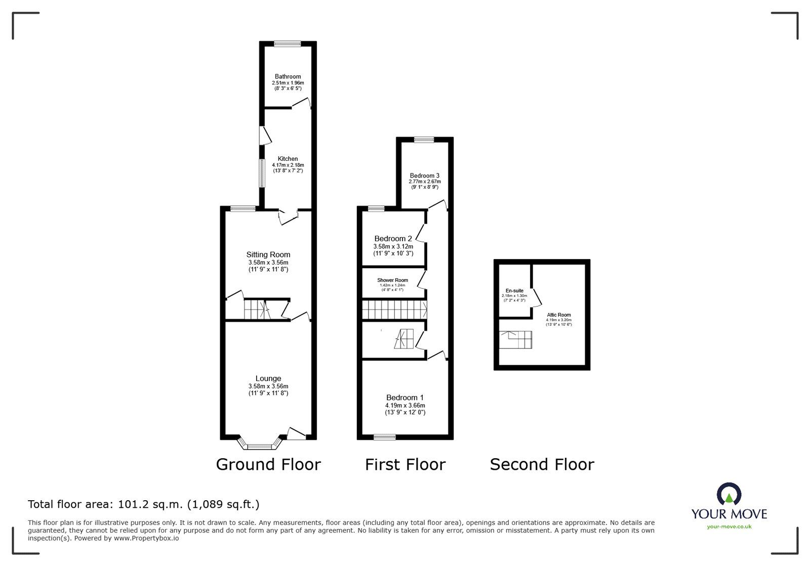 Floorplan of 3 bedroom Mid Terrace House for sale, Argyll Road, Dresden, Staffordshire, ST3