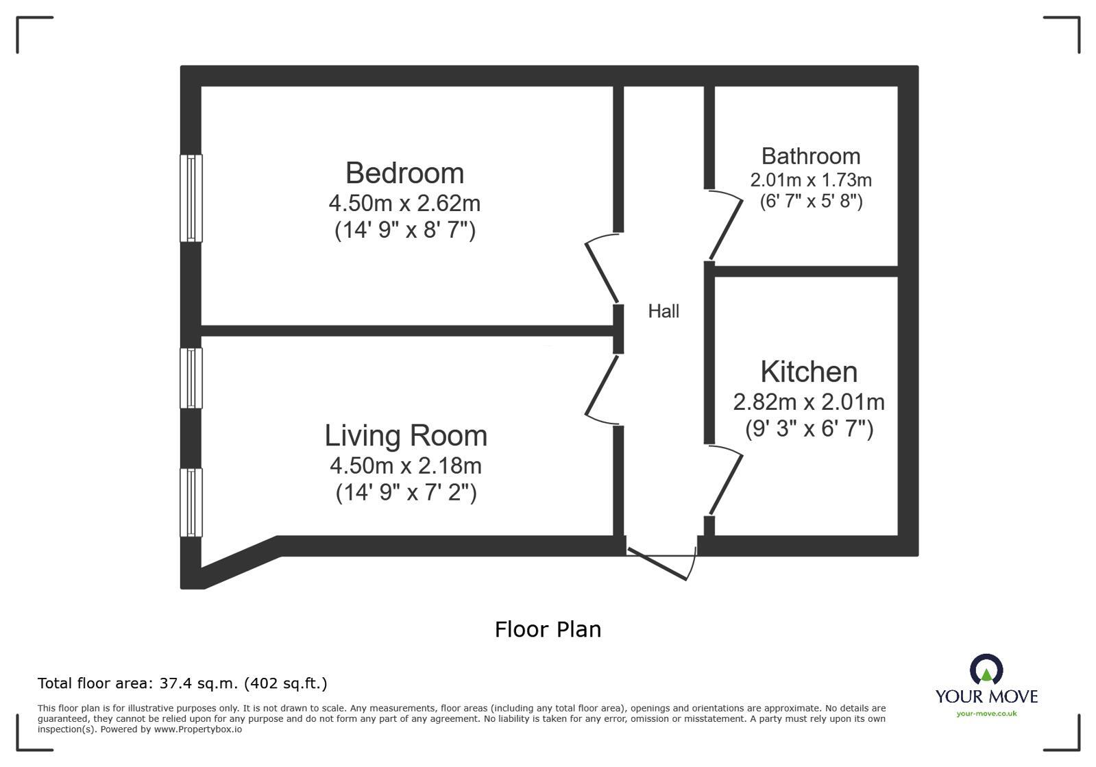 Floorplan of 1 bedroom Flat to rent, Liverpool Road, Stoke-on-Trent, Staffordshire, ST4