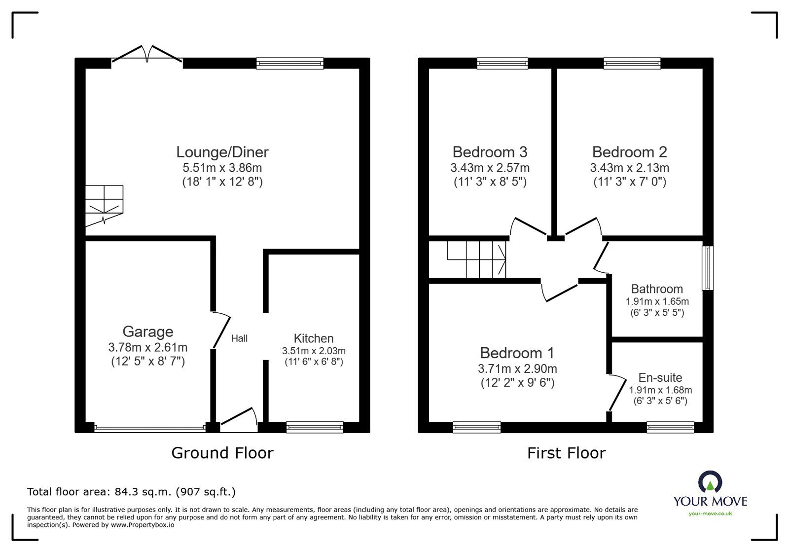 Floorplan of 3 bedroom Semi Detached House for sale, Menai Grove, Longton, Staffordshire, ST3