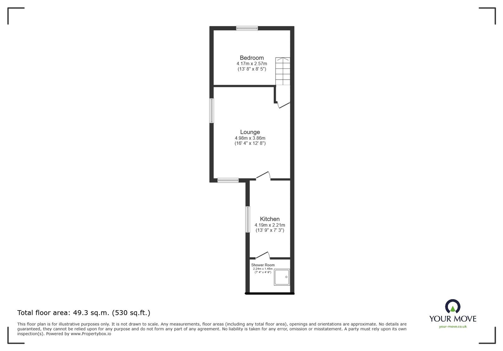 Floorplan of 1 bedroom Flat to rent, Cromartie Street, Stoke-on-Trent, Staffordshire, ST3